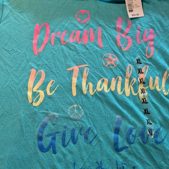 Love this Life Blue Graphic Tee with Inspirational Text Size XL - Picture 6 of 6